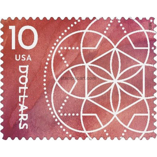 $10 Floral Geometry Stamps 2023 Sheet of 4 pcs