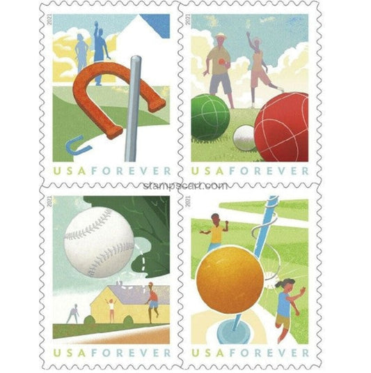 Backyard Games (U.S. 2021) Forever Postage Stamps 80pcs