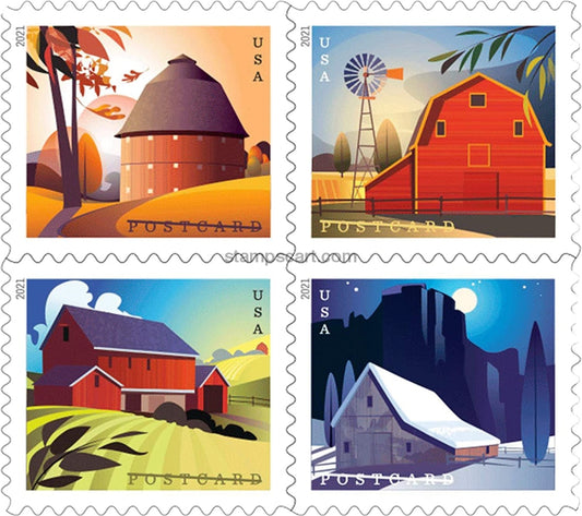 Barns Postcard Stamps 2021 (100 pcs)