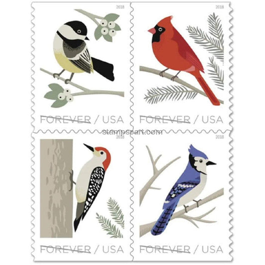 Birds in Winter Stamps 2018 First-Class Forever Postage Stamps 100pcs