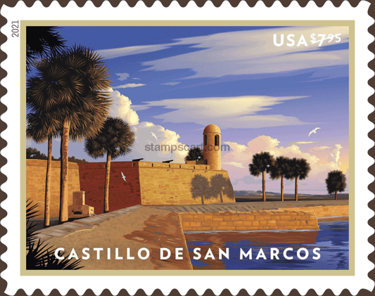 Castillo de San Marcos Stamps 2021 Priority Mail Stamps 4pcs