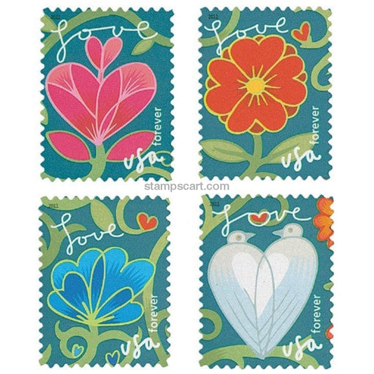 Garden of Love 2011 Forever Postage Stamps 100 pcs