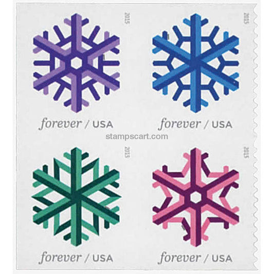 Geometric Snowflakes (U.S. 2015) Forever Postage Stamps 100 pcs