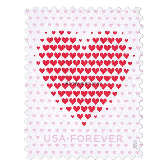 Made of Hearts (U.S. 2020) Forever Postage Stamps 100 pcs