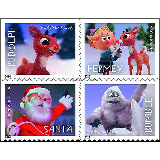 Rudolph the Red Nosed Reindeer 2014 Forever Postage Stamps 100 pcs