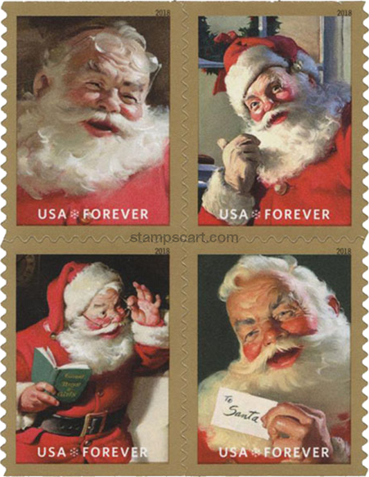 Sparkling Holidays (Coca-Cola Santas) (U.S. 2018) Forever Postage Stamps 100 pcs