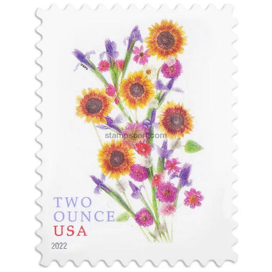 Sunflower Bouquet Stamps 2022 Two-Ounce Forever Postage Stamps 100pcs
