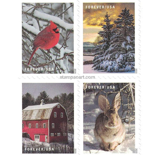 Winter Scenes (U.S. 2020) Forever Postage Stamps 100 pcs