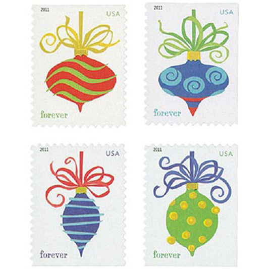 Holiday Baubles 2011 Forever Postage Stamps 100 pcs