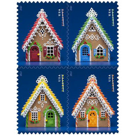 Gingerbread Houses Stamps 2013 Forever Postage Stamps 100 pcs