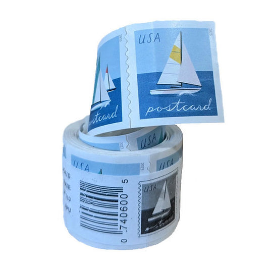 48cents Sailboats Postcard Roll of Stamps 2023 (100pcs)