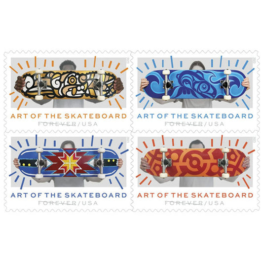 Art of the Skateboard Stamps 2023 Forever Postage Stamps 100 pcs