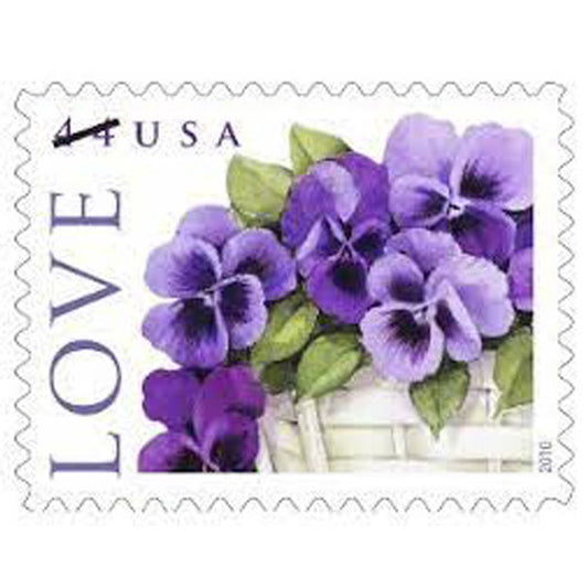 44cents Love: Pansies in a Basket Stamps 2010