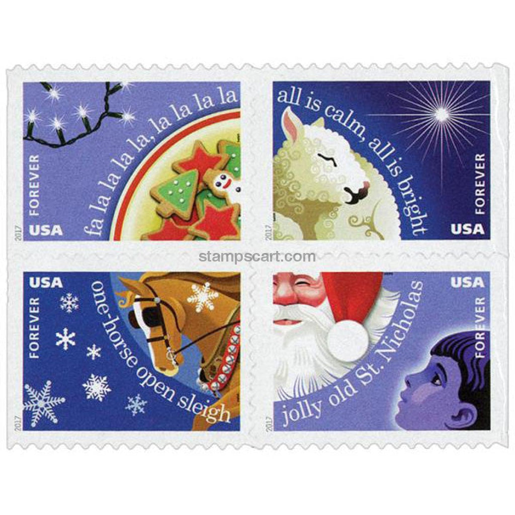 Christmas Carols Booklet (U.S. 2017) Forever Postage Stamps 100 pcs –  stamps cart