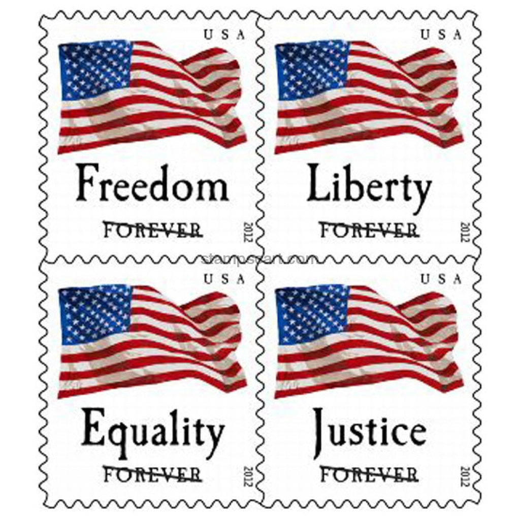 Four Flags Forever Stamp 2012 First-Class Forever Postage Stamps 100pcs