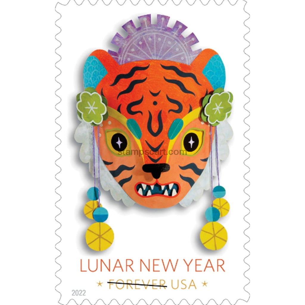 Lunar New Year: Year of The Tiger Stamps 2022 Forever Postage Stamps 100pcs