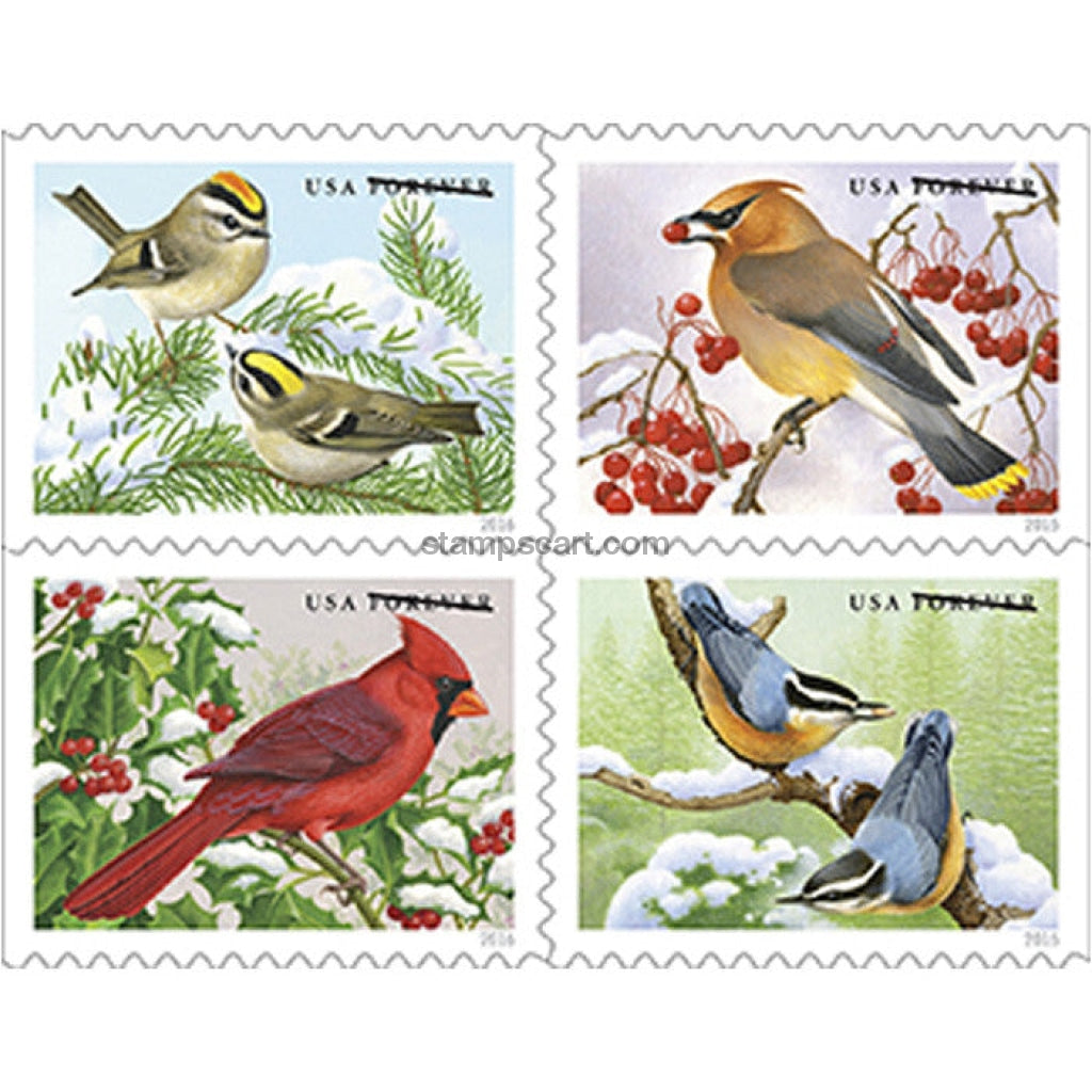 Songbirds in Snow 2016 First-Class Forever Postage Stamps 100pcs