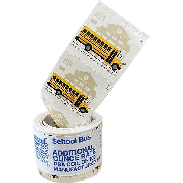 School Bus Roll of Stamps 2023 Additional Ounce 24cents 100pcs